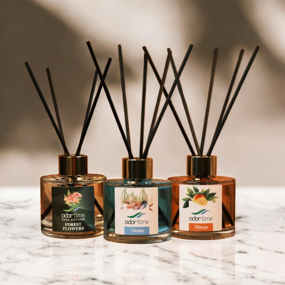 Forest Flowers, Ocean, Mango 3’lü Bambu Çubuklu Oda Kokusu – 120 ML x 3