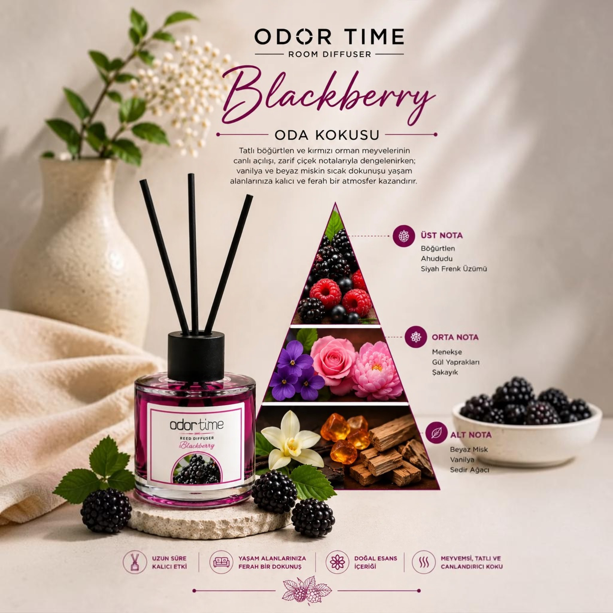 Blackberry Bambu Çubuklu Oda kokusu 120 ML